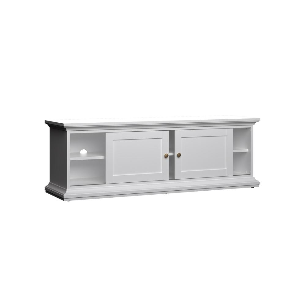 Sonoma 2 Sliding Door TV Stand, White. Picture 2