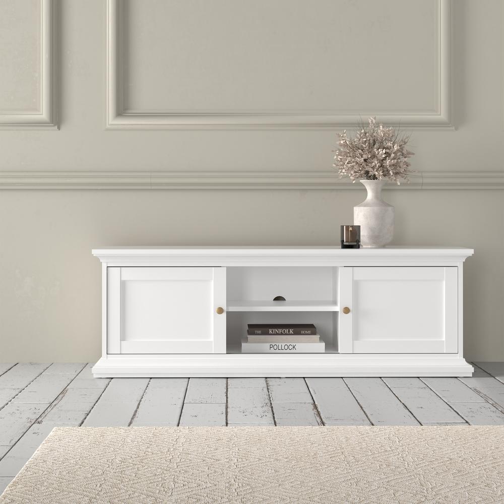 Sonoma 2 Sliding Door TV Stand, White. Picture 8