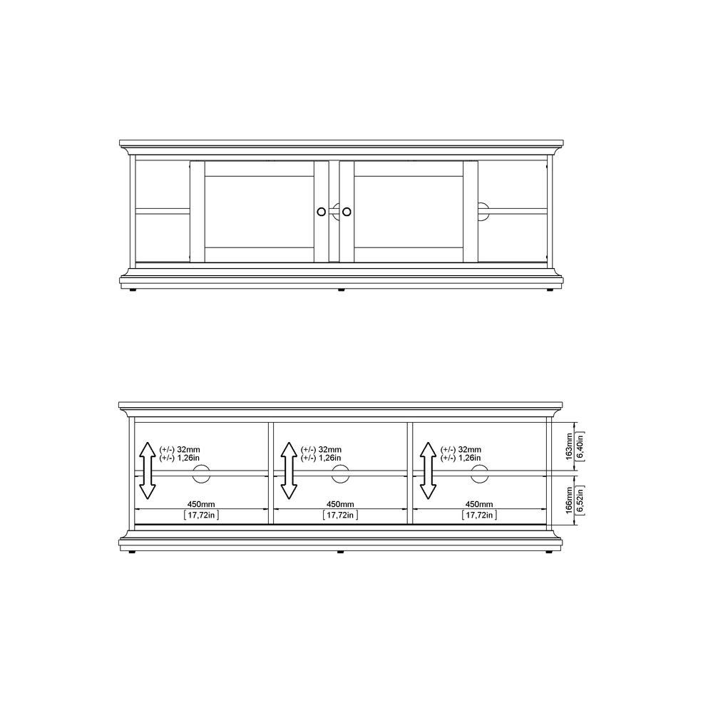 Sonoma 2 Sliding Door TV Stand, White. Picture 10