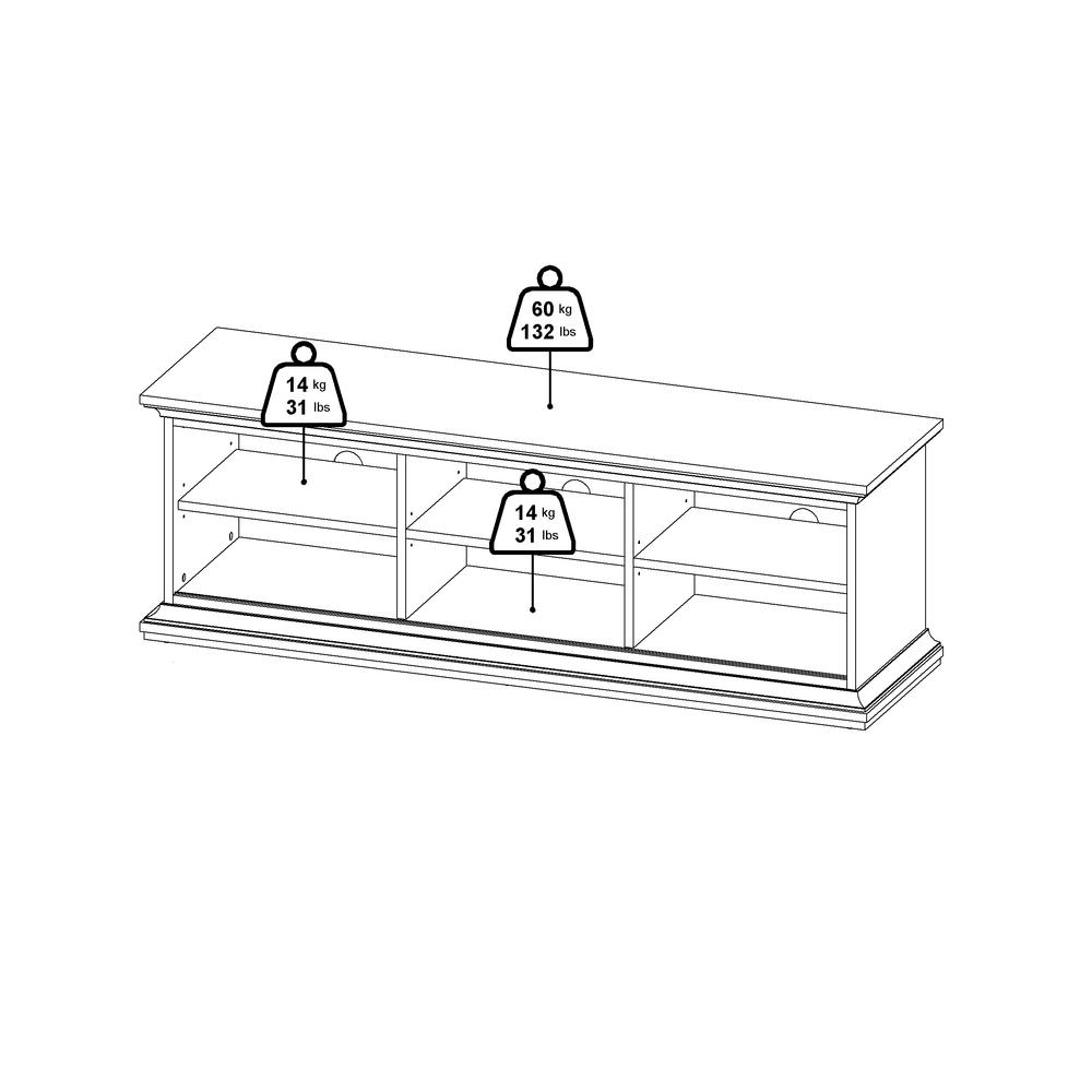 Sonoma 2 Sliding Door TV Stand, White. Picture 11