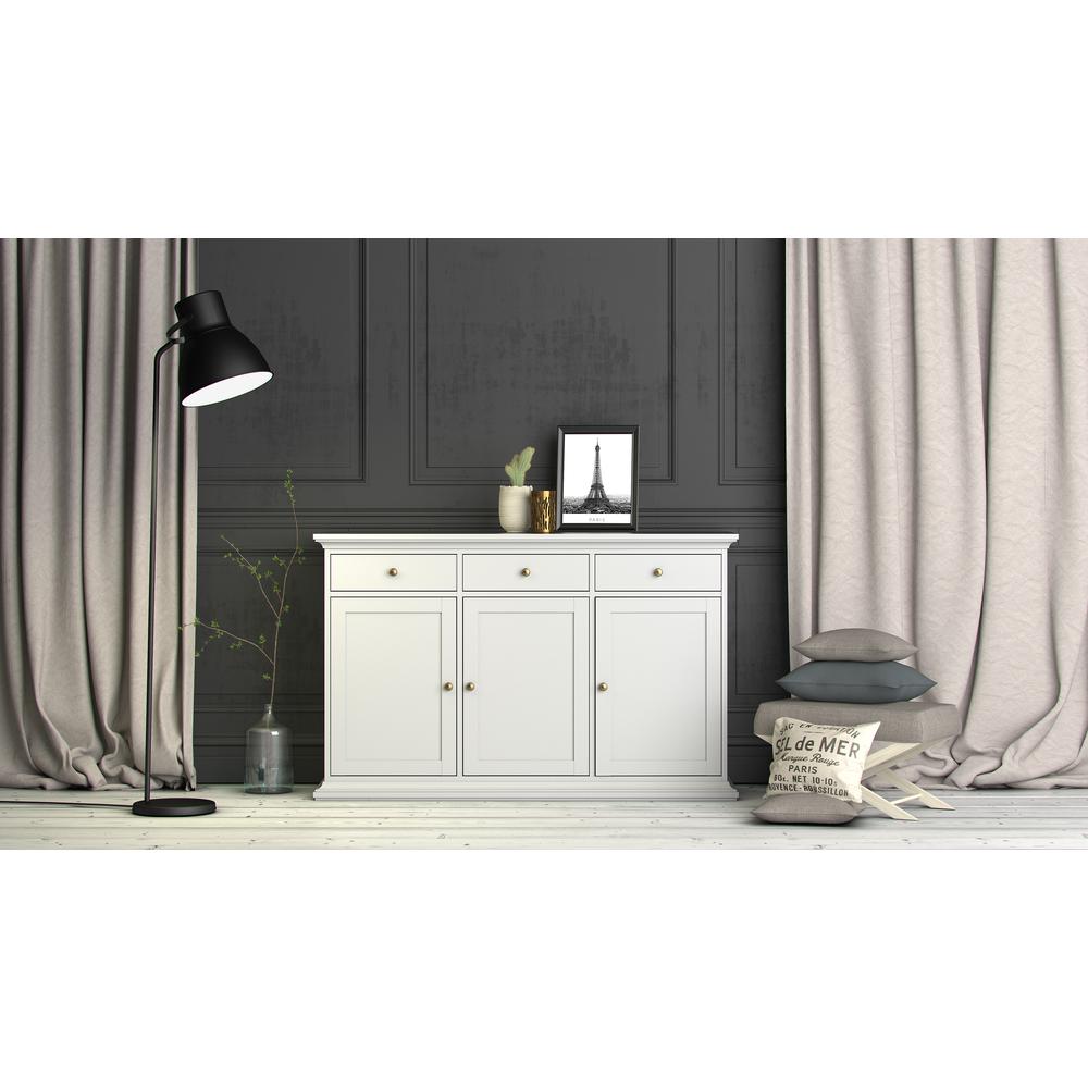 Sideboard with 3 Doors and 3 Drawers, White. Picture 6