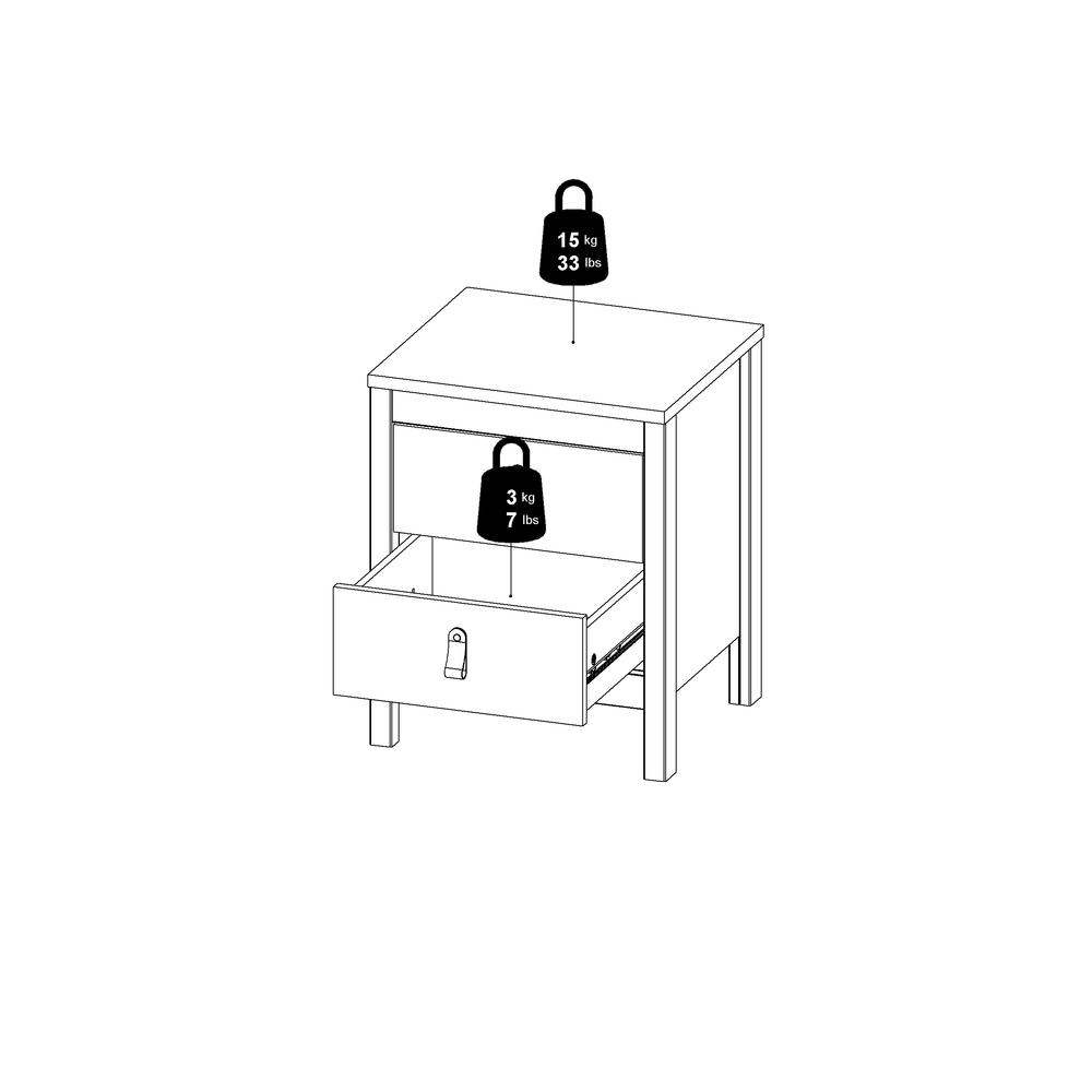 Madrid 2 Drawer Nightstand, White. Picture 8