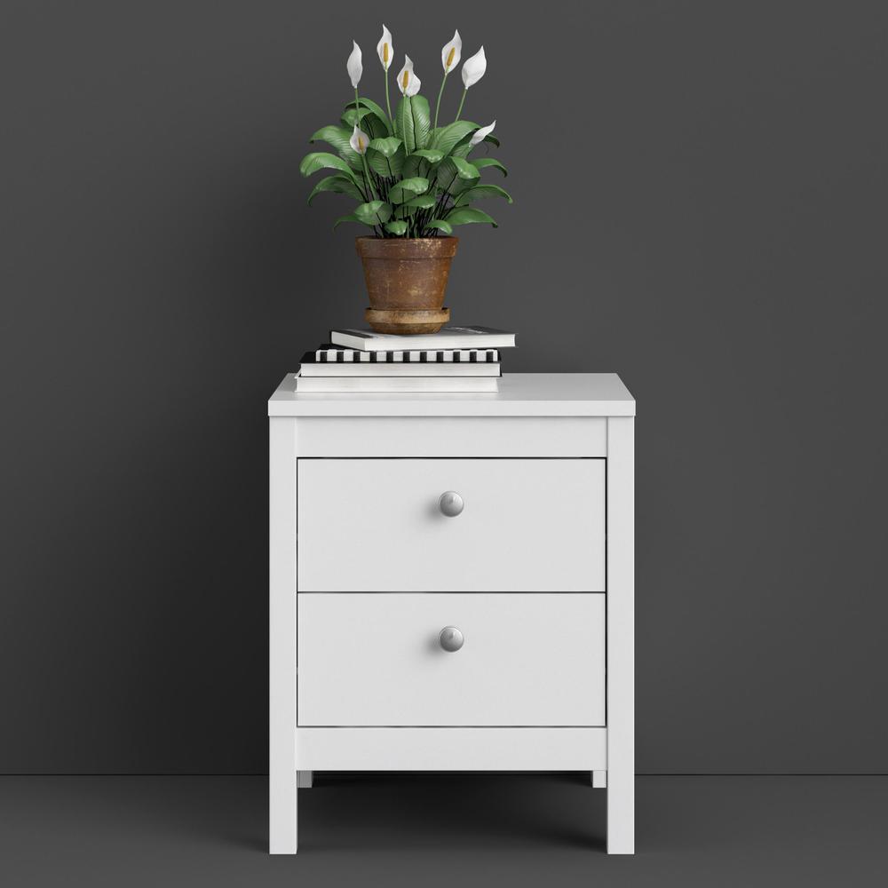 Madrid 2 Drawer Nightstand, White. Picture 15