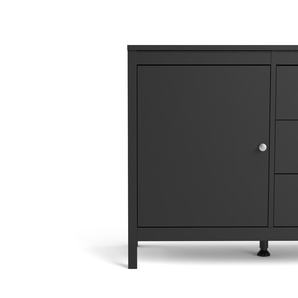 Madrid 2 Door Sideboard with 3 Drawers, Black Matte. Picture 6