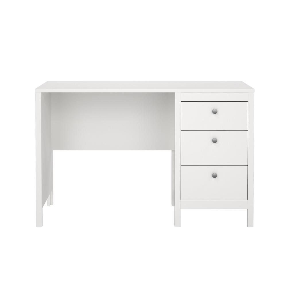 Madrid Home Office Writing Desk with 3 Storage Drawers, White. Picture 1