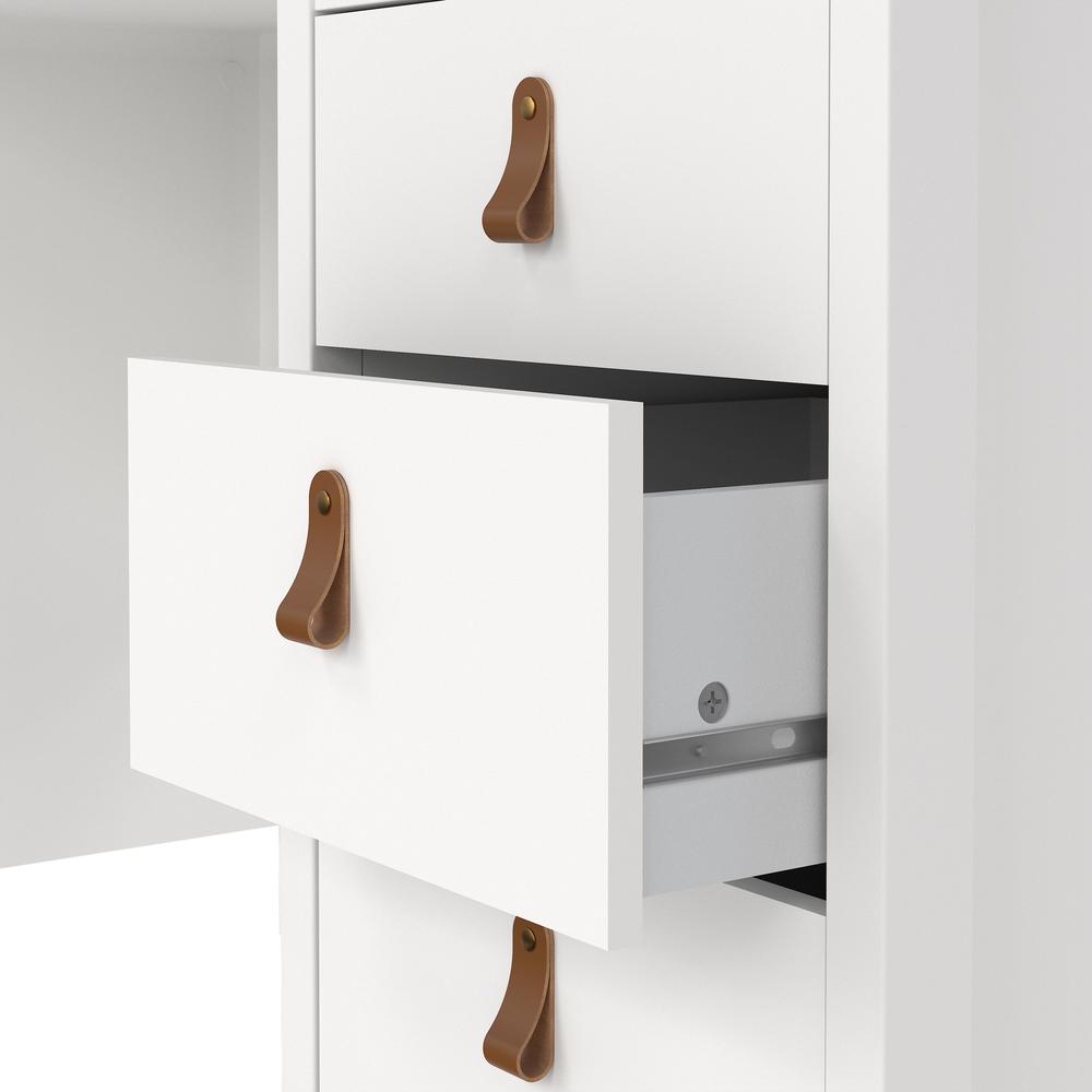 Madrid Home Office Writing Desk with 3 Storage Drawers, White. Picture 3