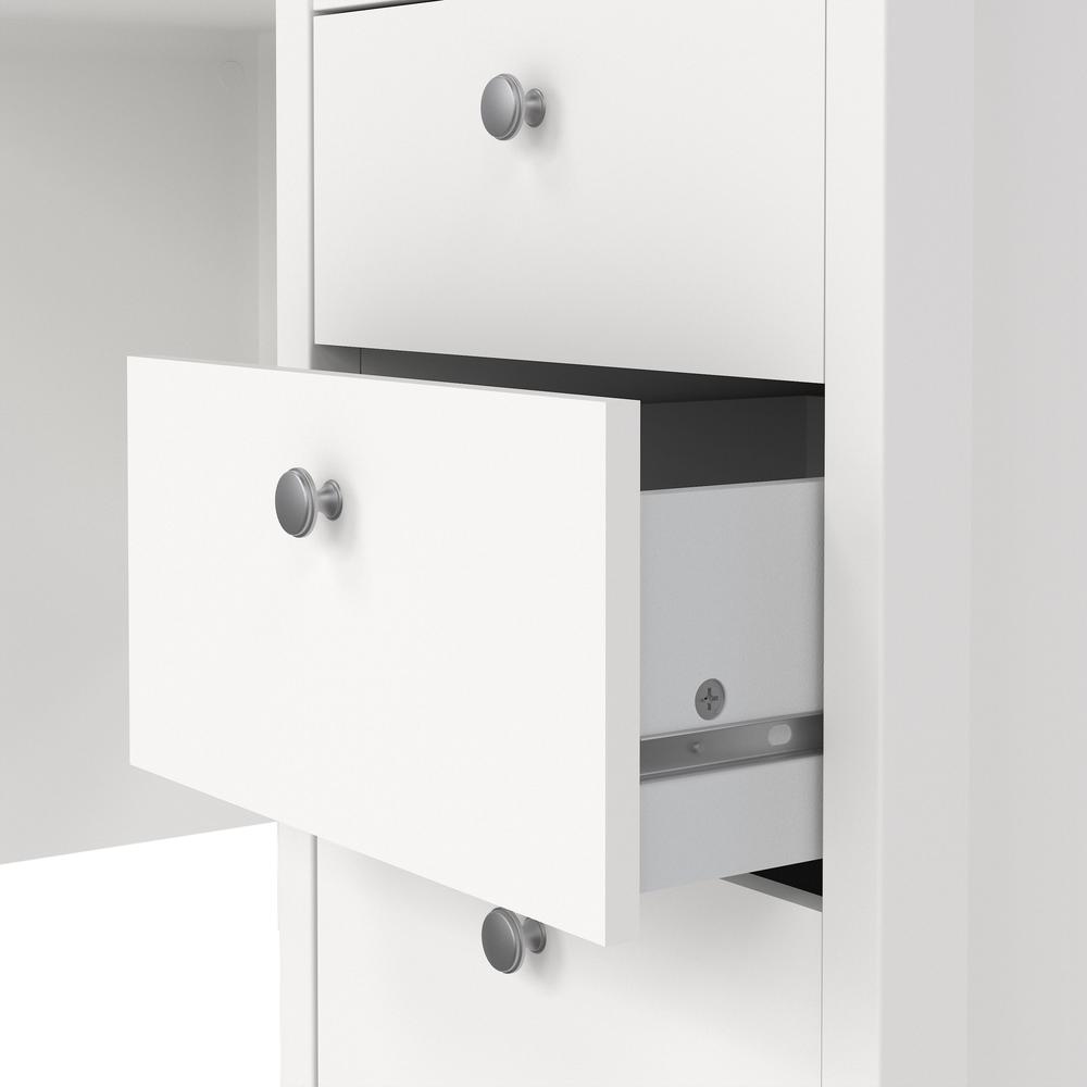 Madrid Home Office Writing Desk with 3 Storage Drawers, White. Picture 4
