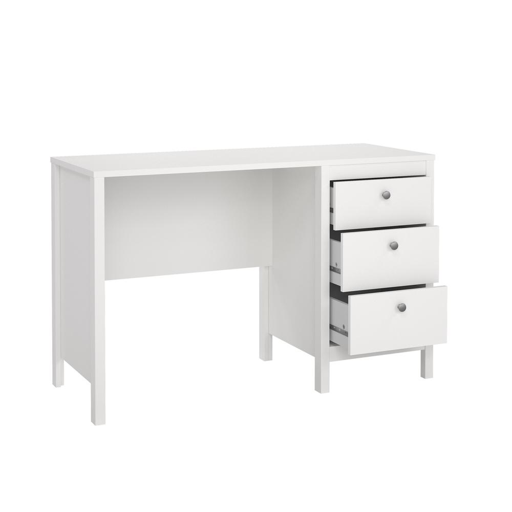 Madrid Home Office Writing Desk with 3 Storage Drawers, White