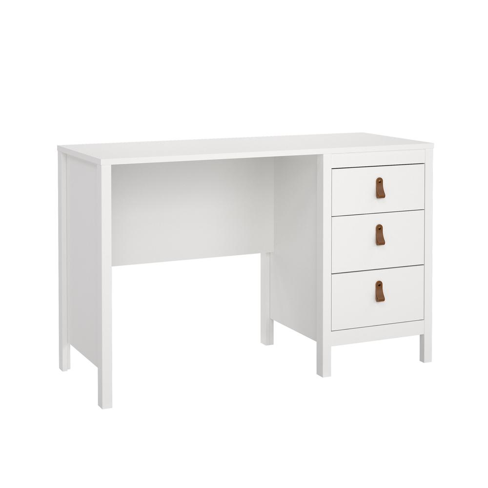 Madrid Home Office Writing Desk with 3 Storage Drawers, White