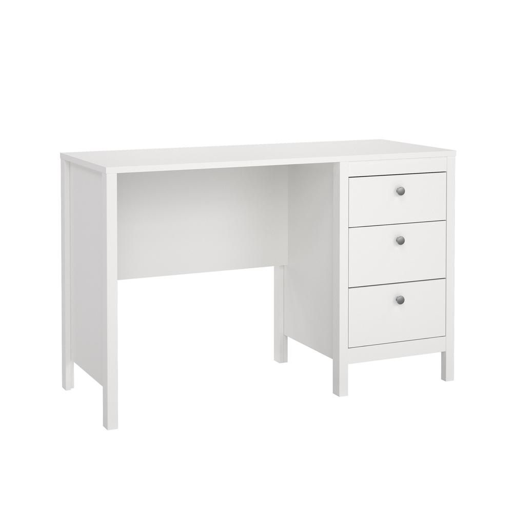 Madrid Home Office Writing Desk with 3 Storage Drawers, White
