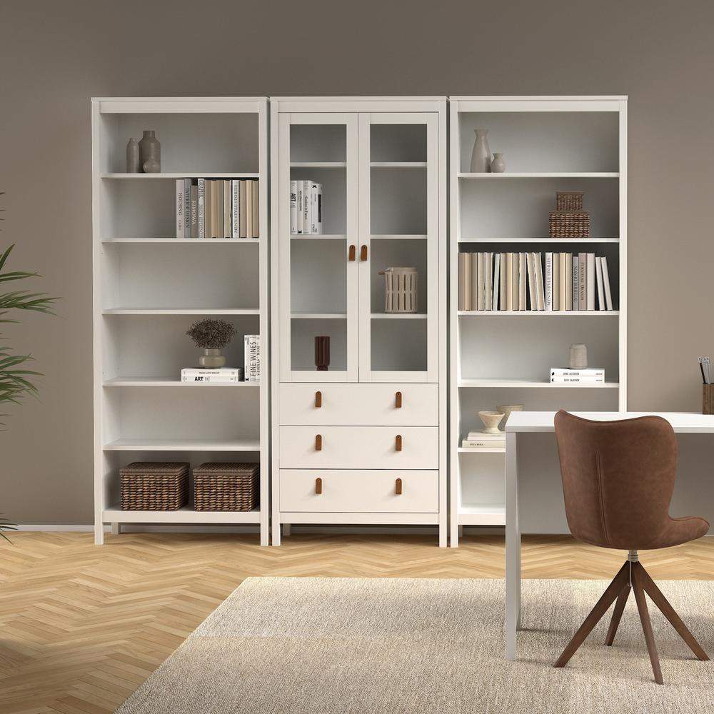 Madrid Adjustable 6 Shelf Bookcase, Open Storage Home Office Bookshelf, White. Picture 8