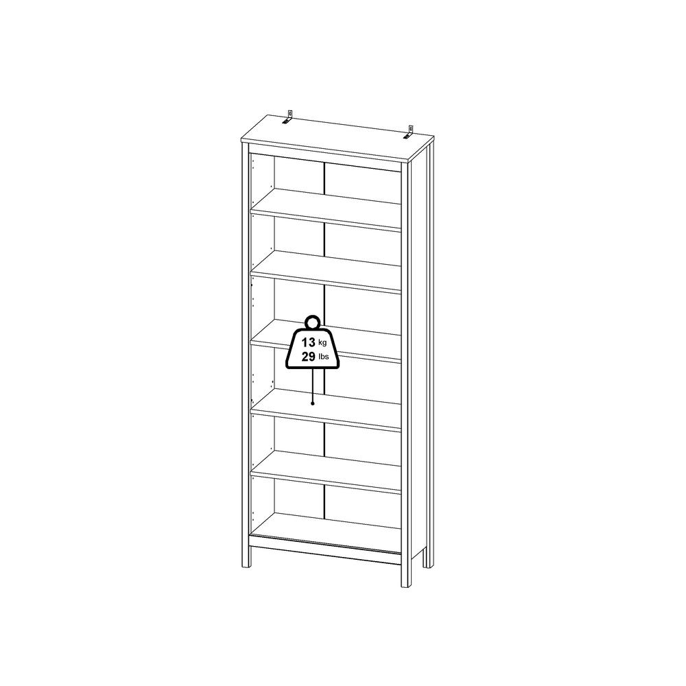 Madrid Adjustable 6 Shelf Bookcase, Open Storage Home Office Bookshelf, White. Picture 11