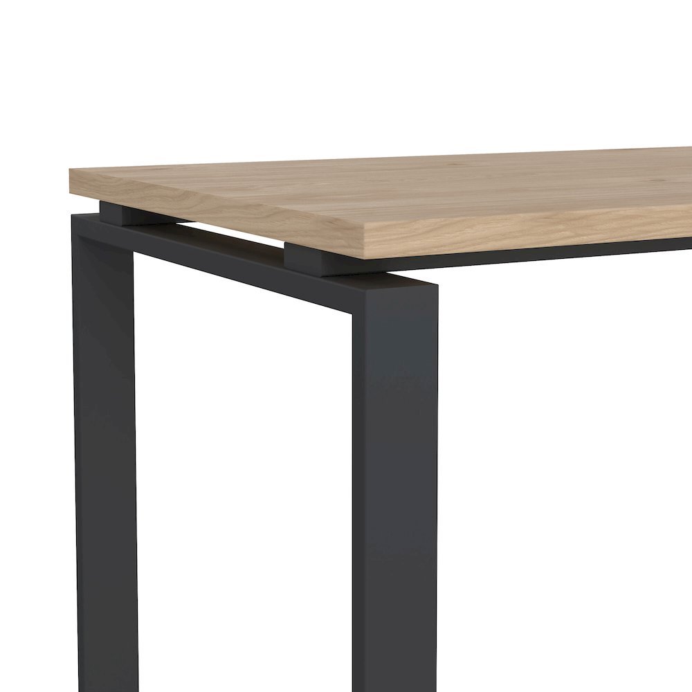 Modern Brown Computer Desk with Metal Legs for Home Office or Study. Picture 5