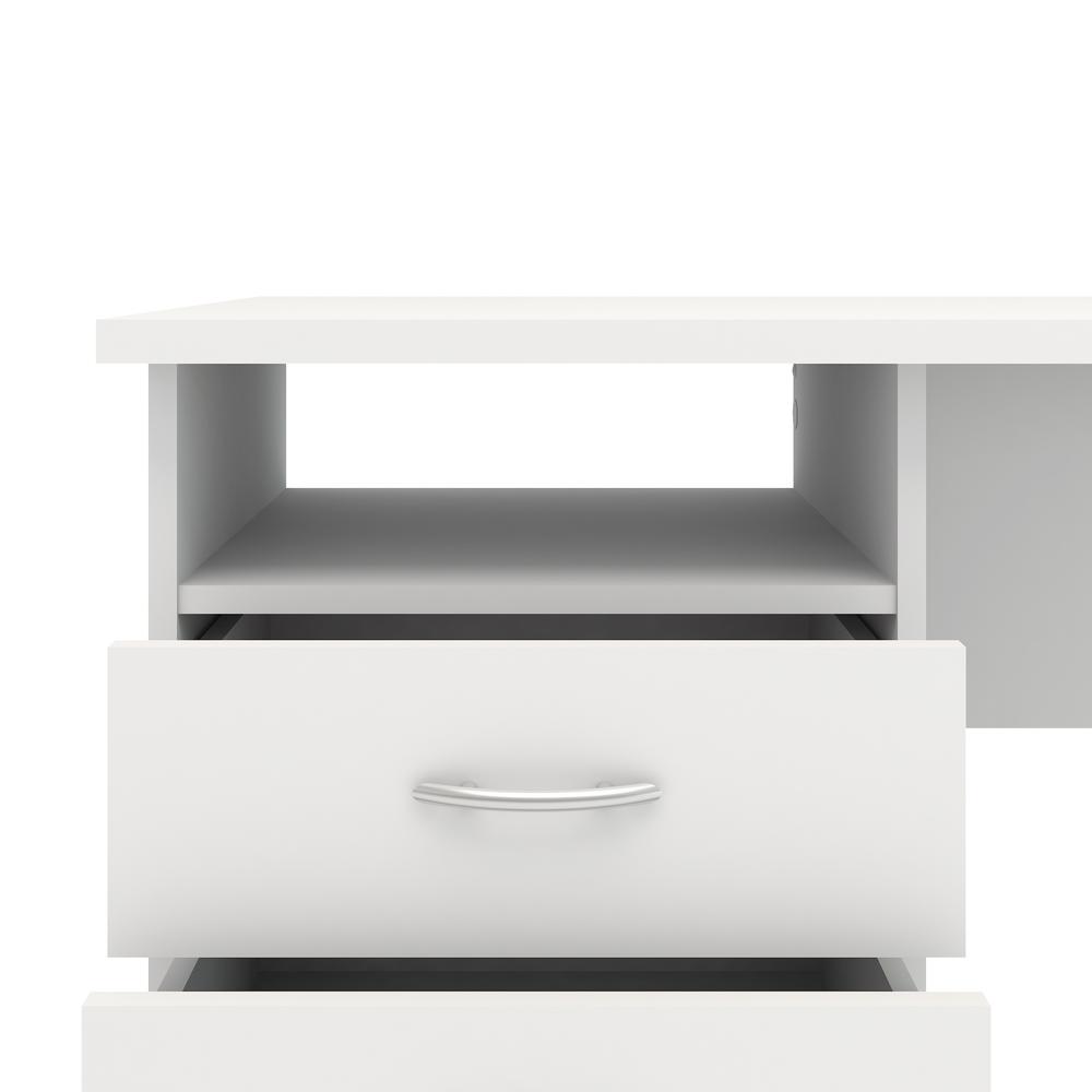 Whitman Desk with 3 Drawers, White. Picture 2
