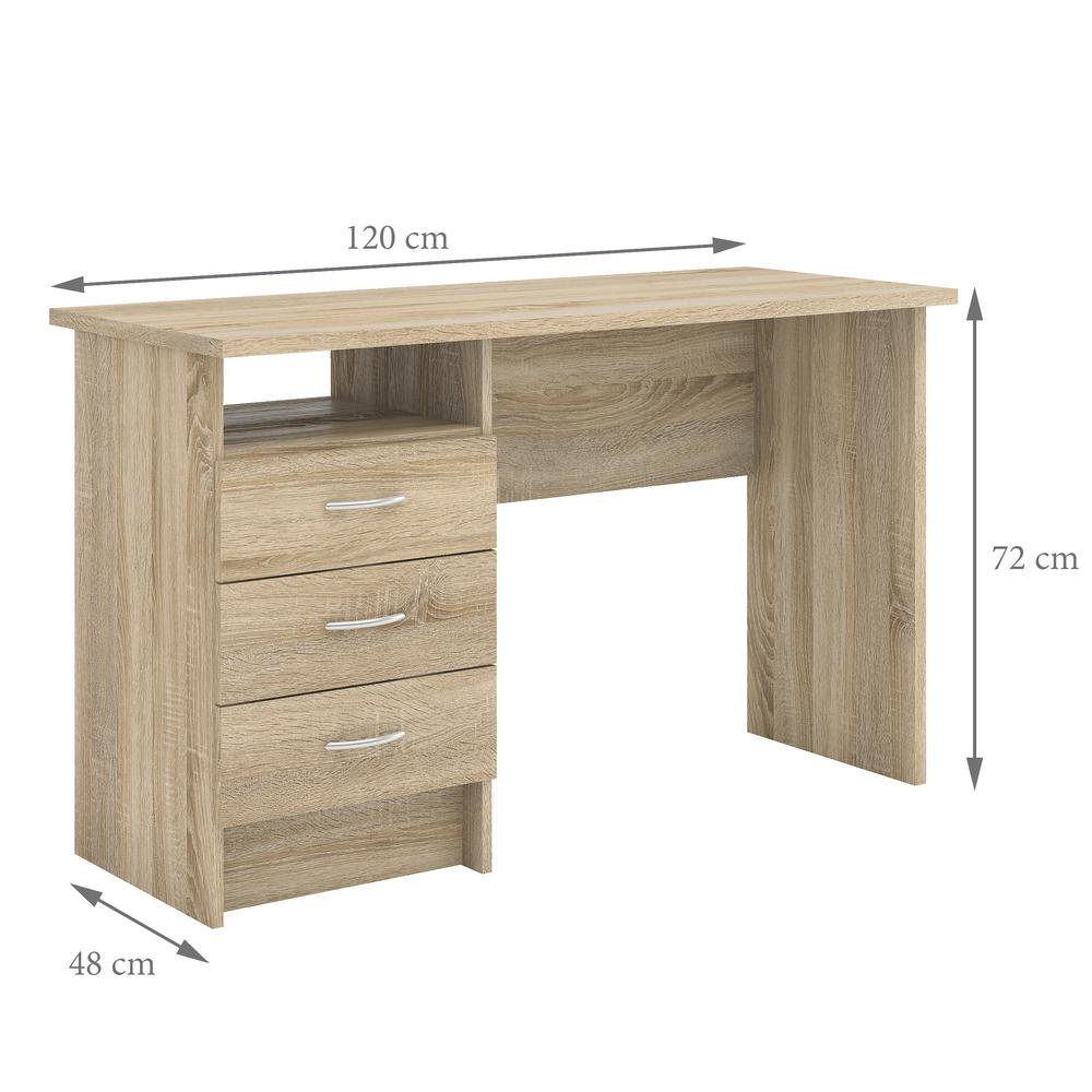 Whitman Desk with 3 Drawers, Oak Structure. Picture 3