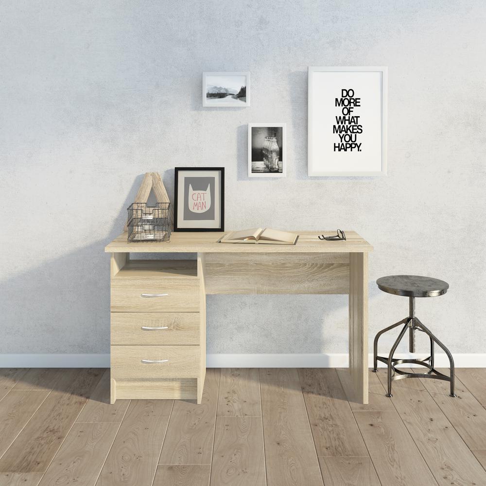 Whitman Desk with 3 Drawers, Oak Structure. Picture 4