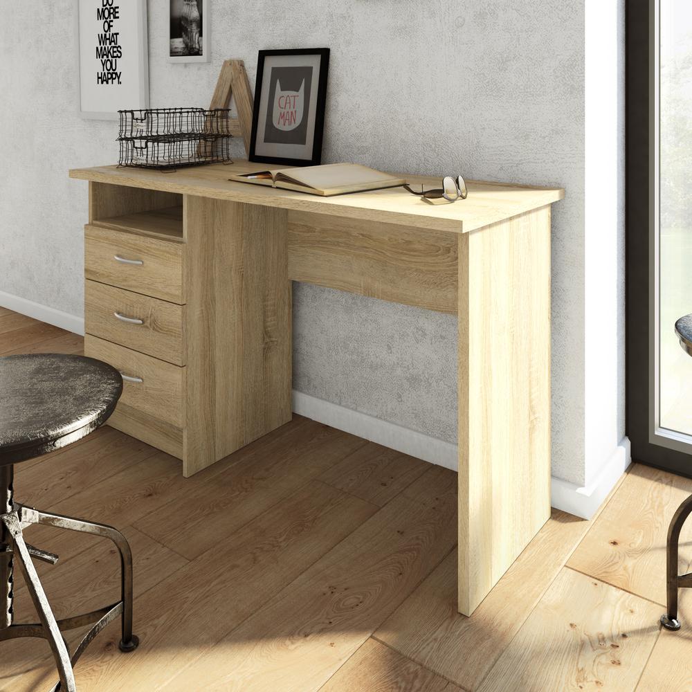 Whitman Desk with 3 Drawers, Oak Structure. Picture 5