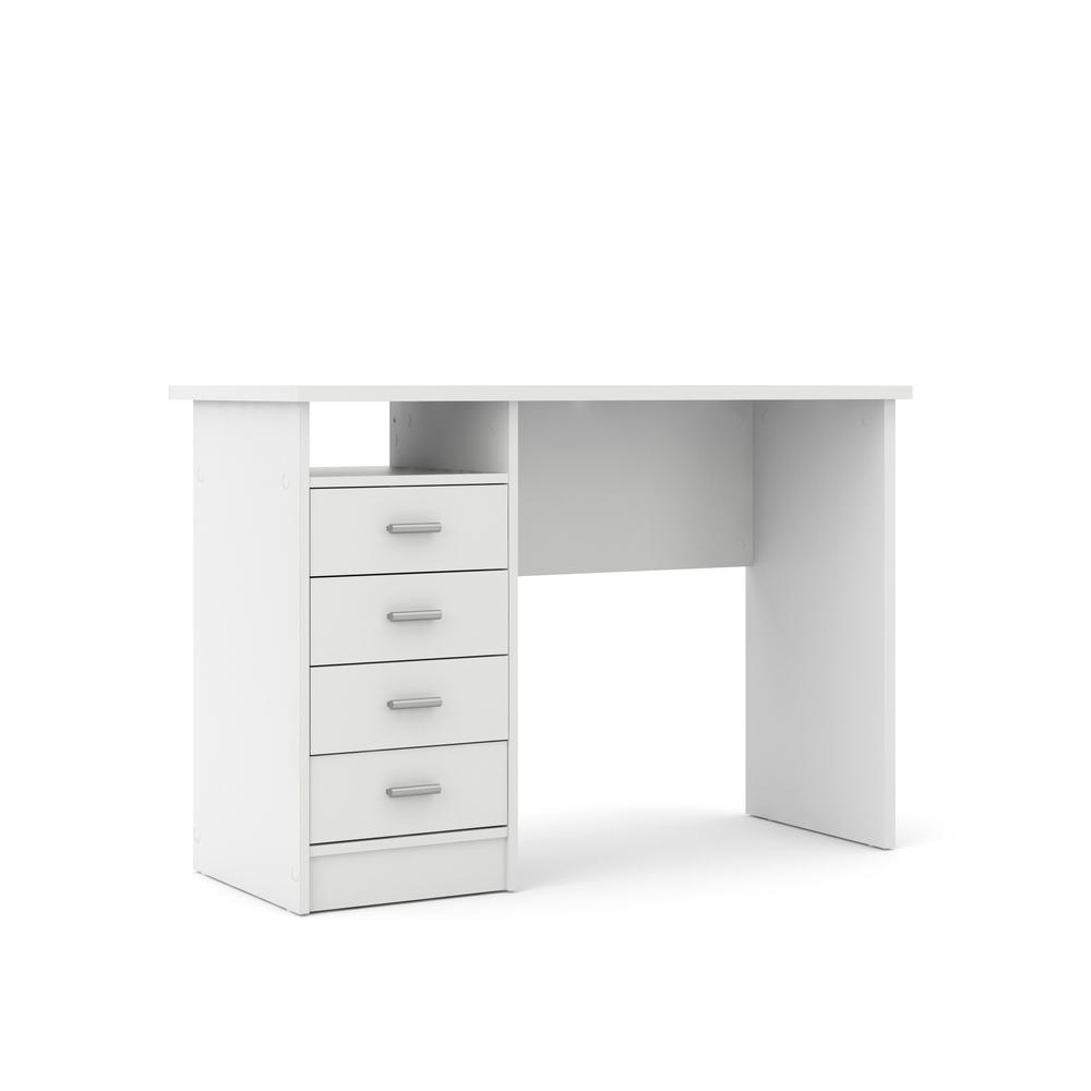 Warner Desk with 4 Drawers, White. Picture 1
