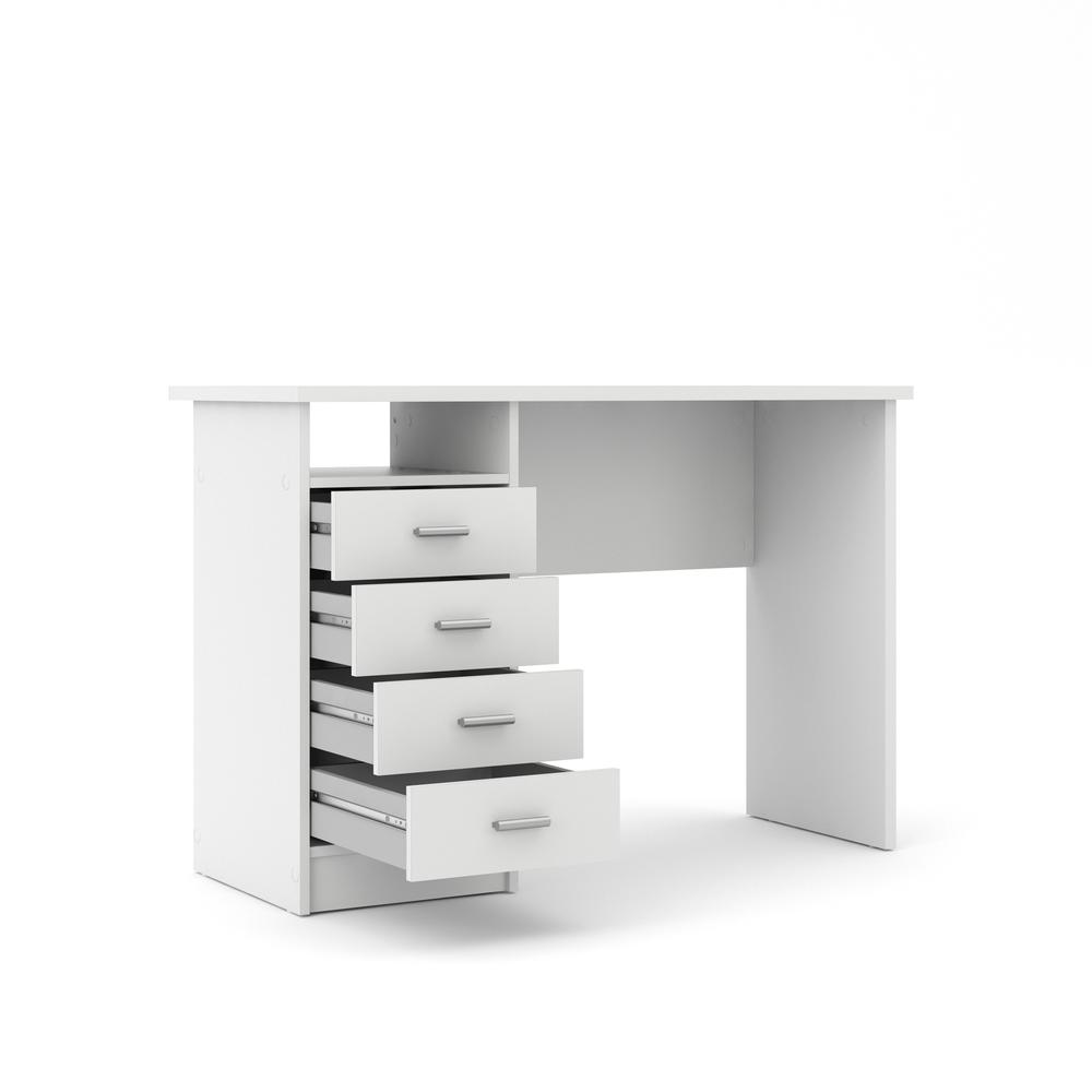 Warner Desk with 4 Drawers, White. Picture 4