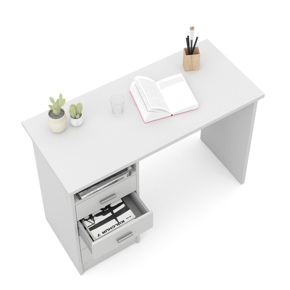 Warner Desk with 4 Drawers, White. Picture 7