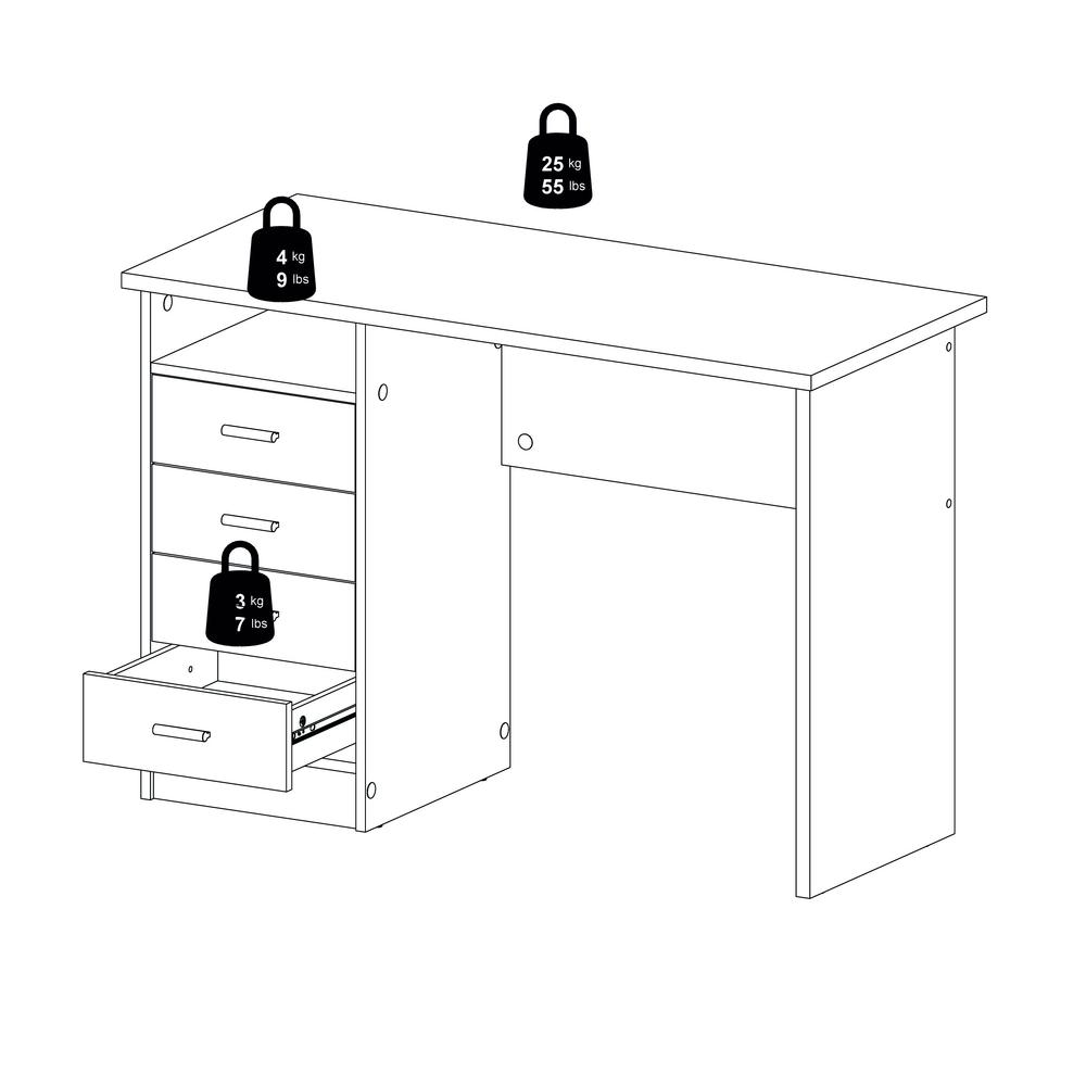 Desk with 4 Drawers Black Woodgrain. Picture 7