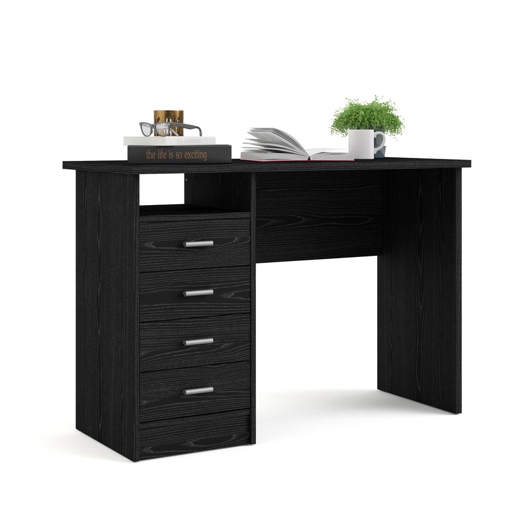 Desk with 4 Drawers Black Woodgrain. Picture 6