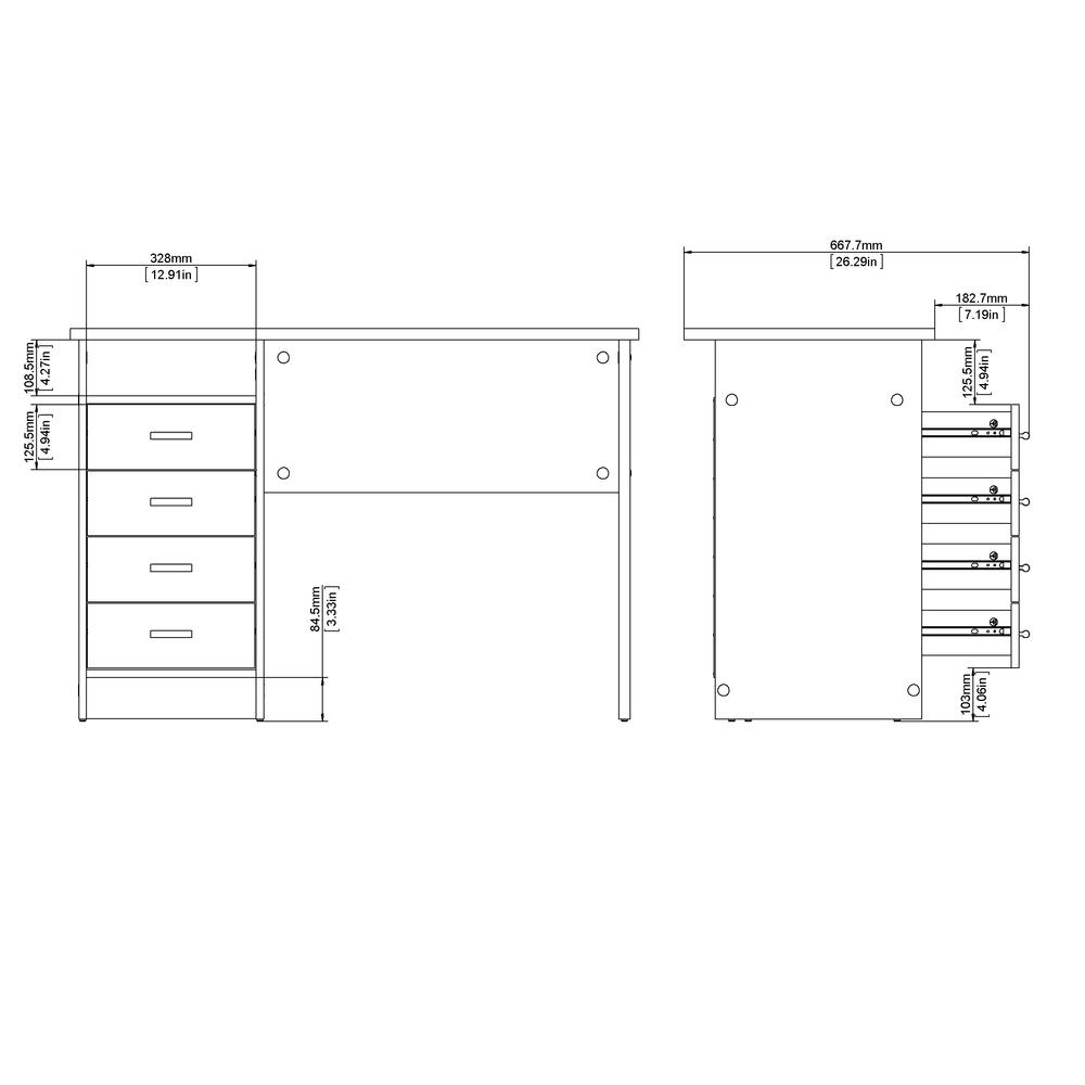 Warner Desk with 4 Drawers, Dark Chocolate. Picture 4