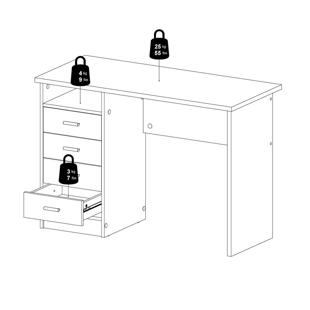 Warner Desk with 4 Drawers, Dark Chocolate. Picture 5