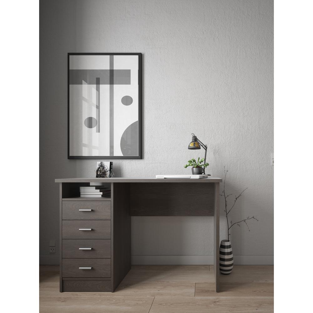 Warner Desk with 4 Drawers, Dark Chocolate. Picture 18