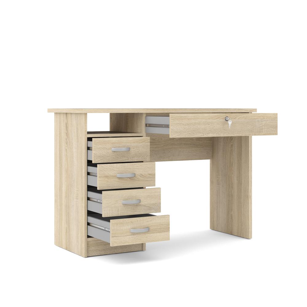Walden Desk with 5 Drawers, Oak Structure. Picture 5