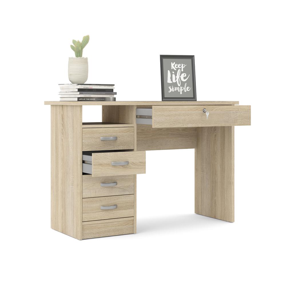Walden Desk with 5 Drawers, Oak Structure. Picture 6