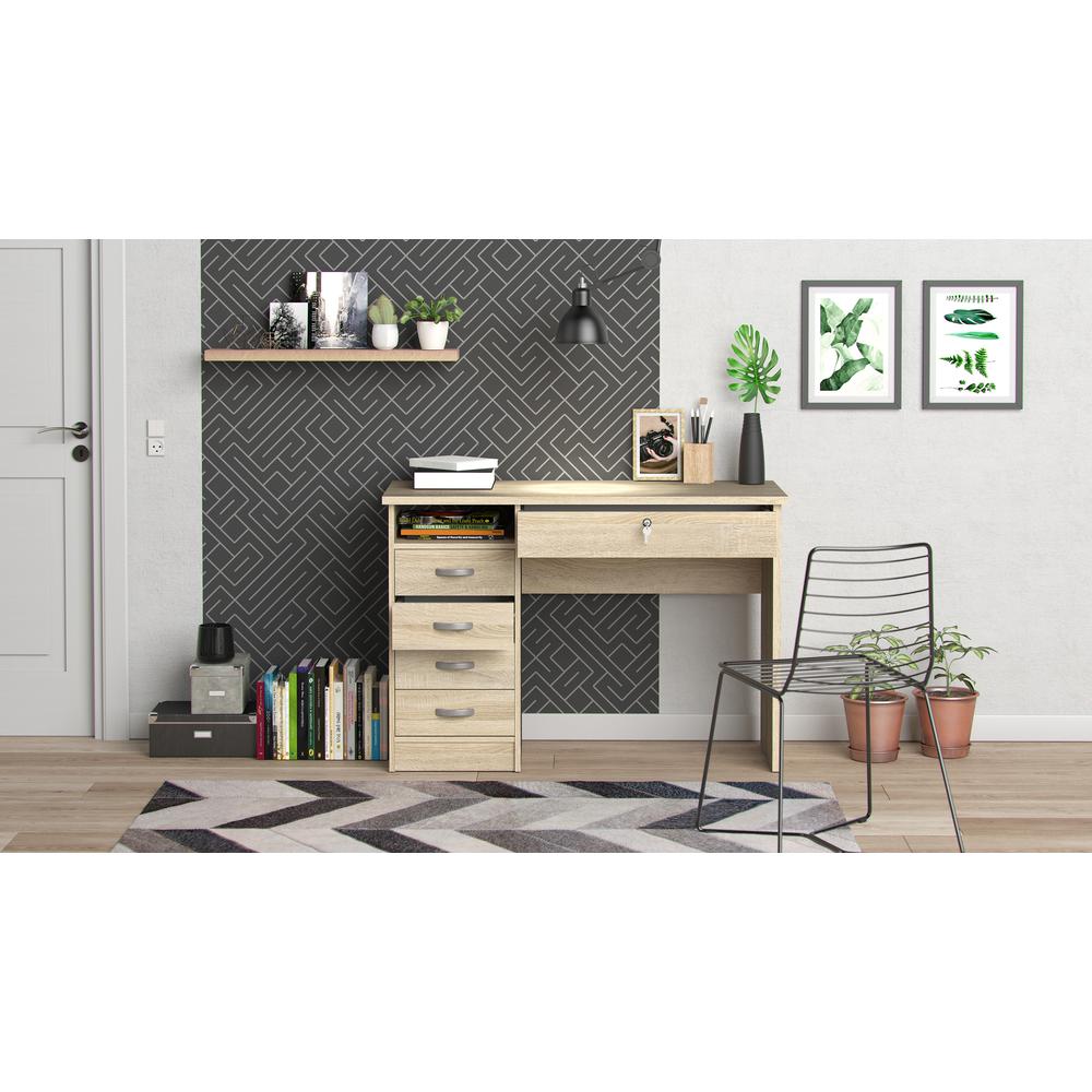Walden Desk with 5 Drawers, Oak Structure. Picture 11