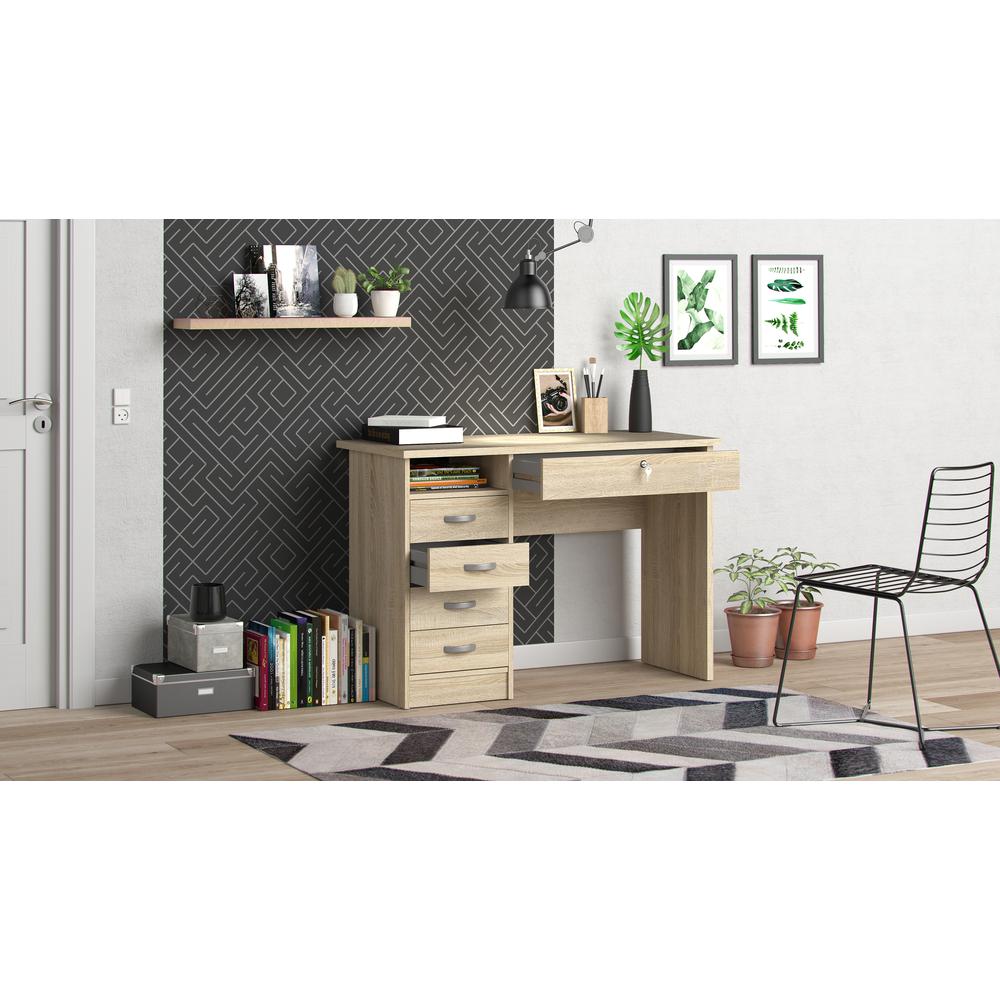 Walden Desk with 5 Drawers, Oak Structure. Picture 13