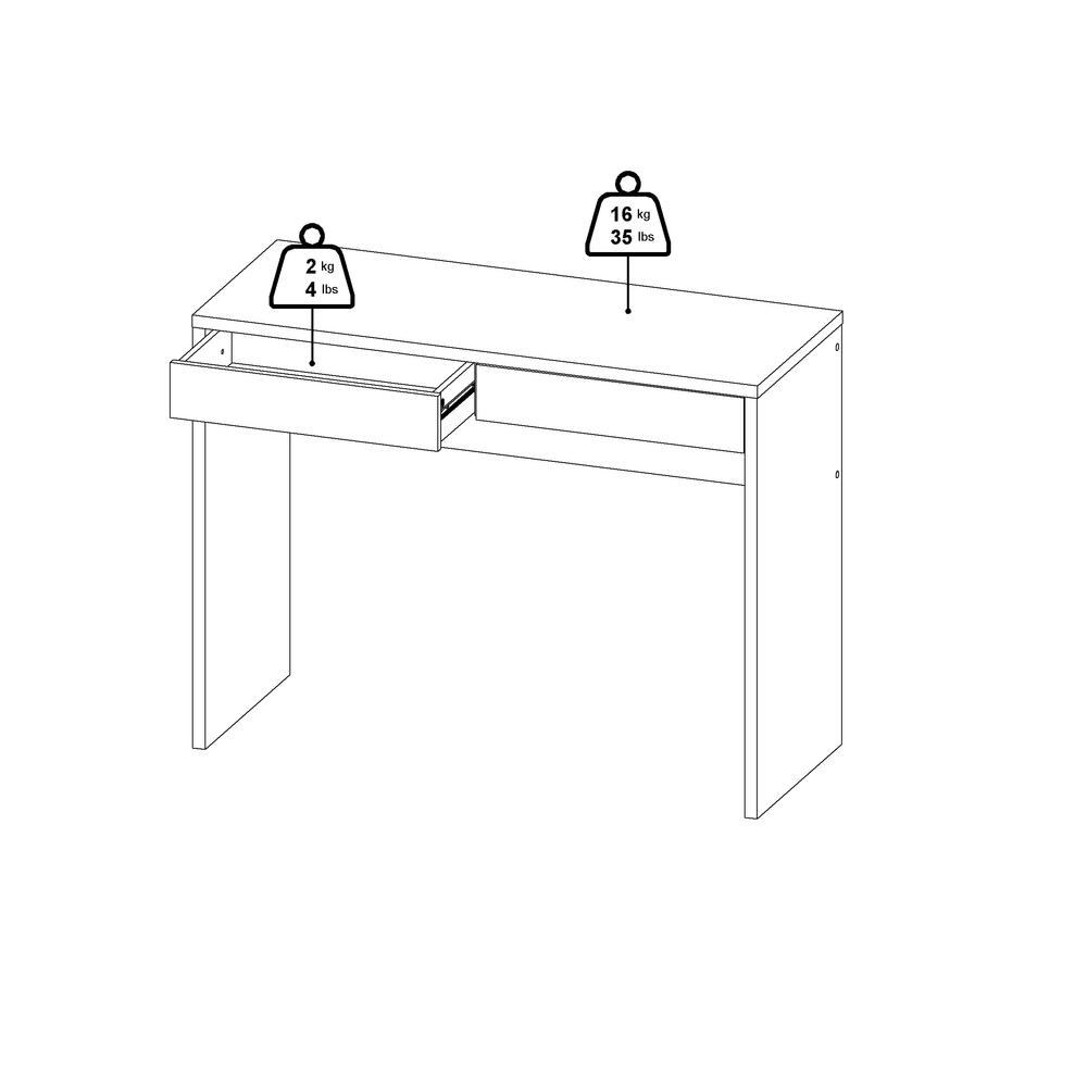 Wilbur Home Office Writing Desk with 2 Storage Drawer, Jackson Hickory. Picture 12