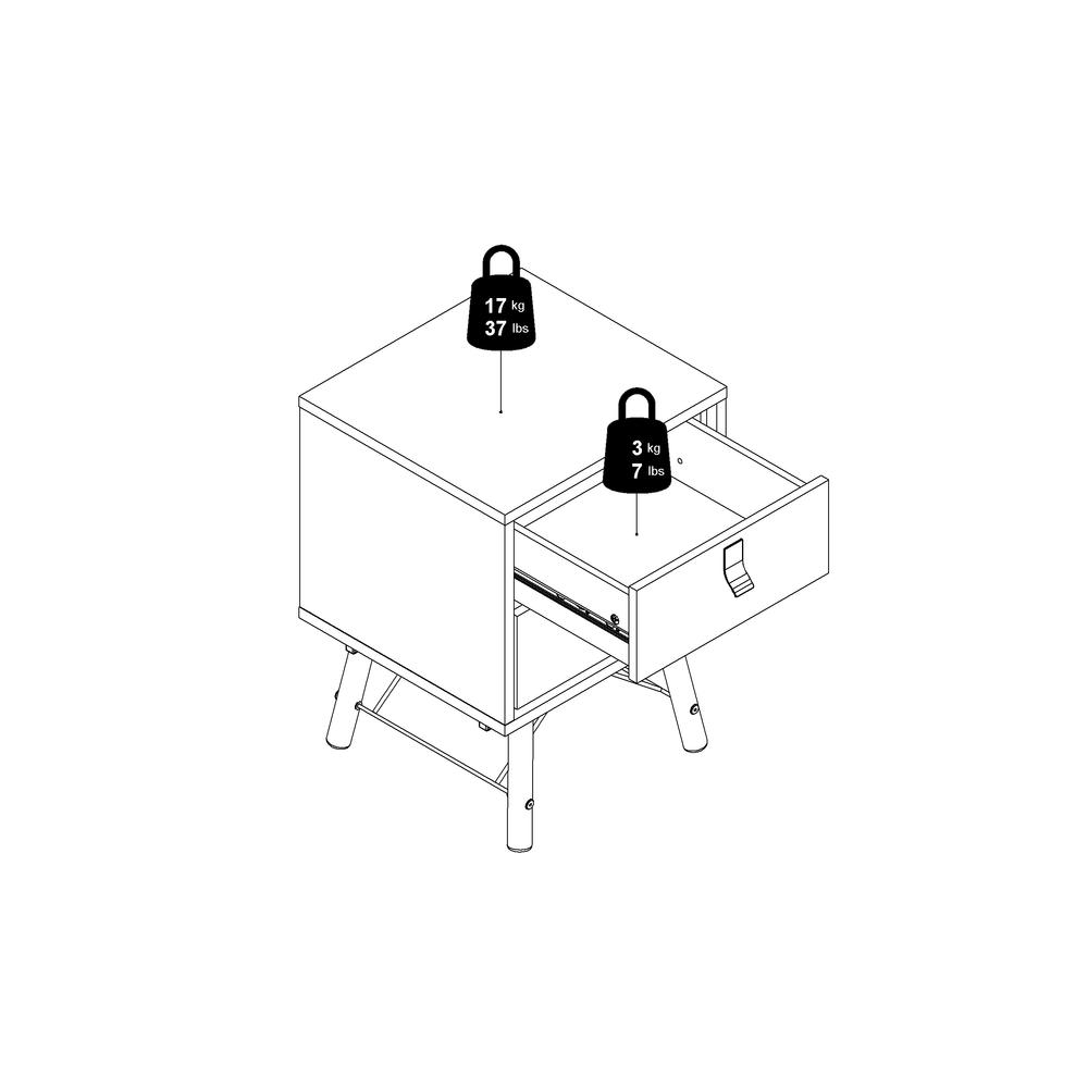 Ry 2 Drawer Nightstand, Black Matte/Walnut. Picture 14