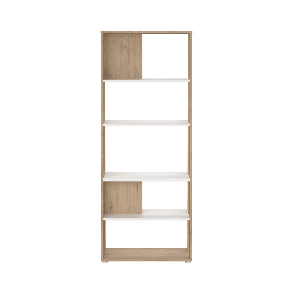 Sign 5 Shelf Bookcase Room Divider, Jackson Hickory/White. Picture 2