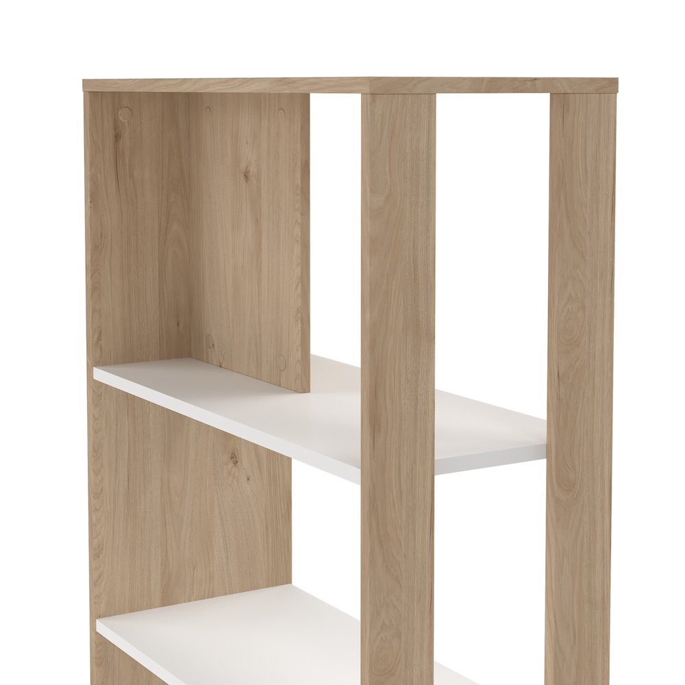 Sign 5 Shelf Bookcase Room Divider, Jackson Hickory/White. Picture 6