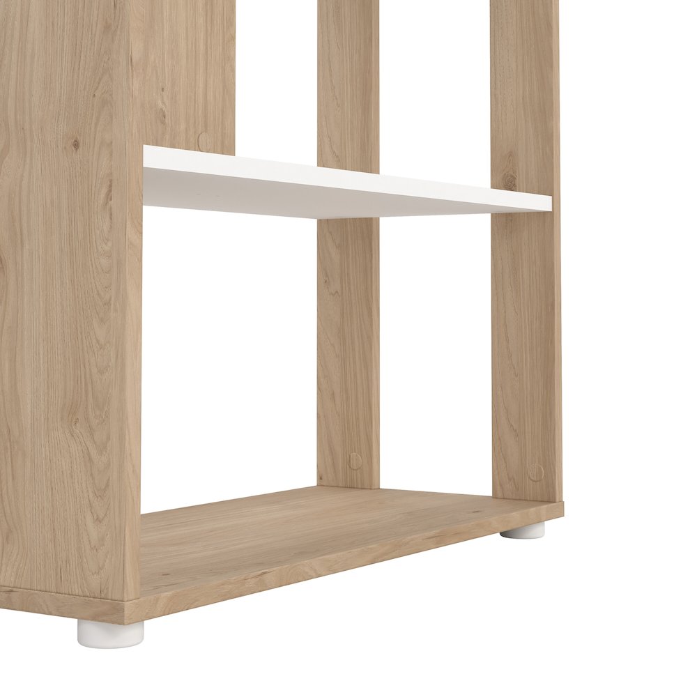 Sign 5 Shelf Bookcase Room Divider, Jackson Hickory/White. Picture 7