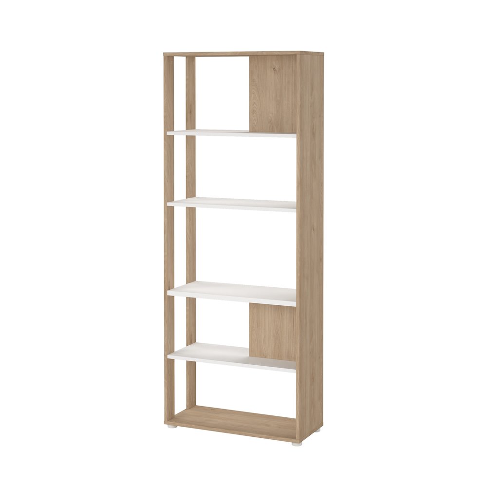 Sign 5 Shelf Bookcase Room Divider, Jackson Hickory/White. Picture 5