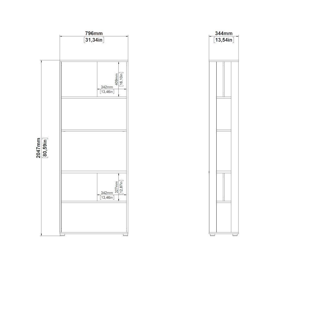 Sign 5 Shelf Bookcase Room Divider, Jackson Hickory/White. Picture 8