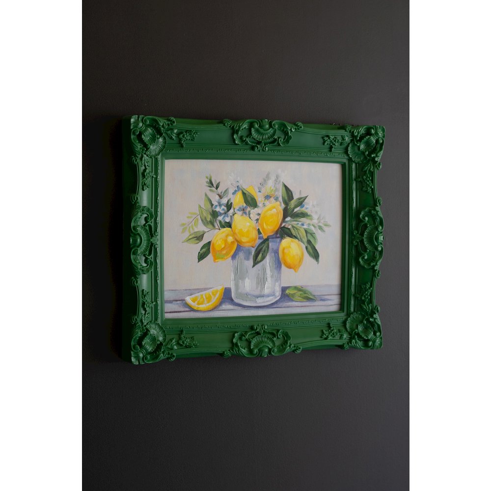 Dark Green Framed Acrylic Painting-Lemons. Picture 3