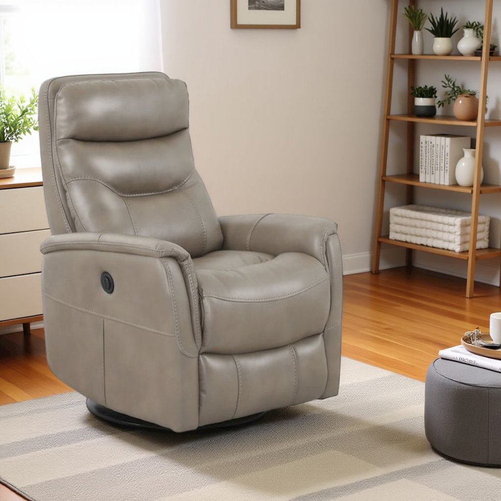 Linen Recliner Nursery Glider – Boucle Chair with Power Lift Feature. Picture 3