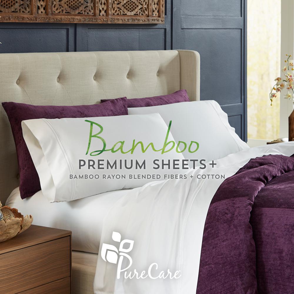 Premium Bamboo Sheet Set Full, White. Picture 4
