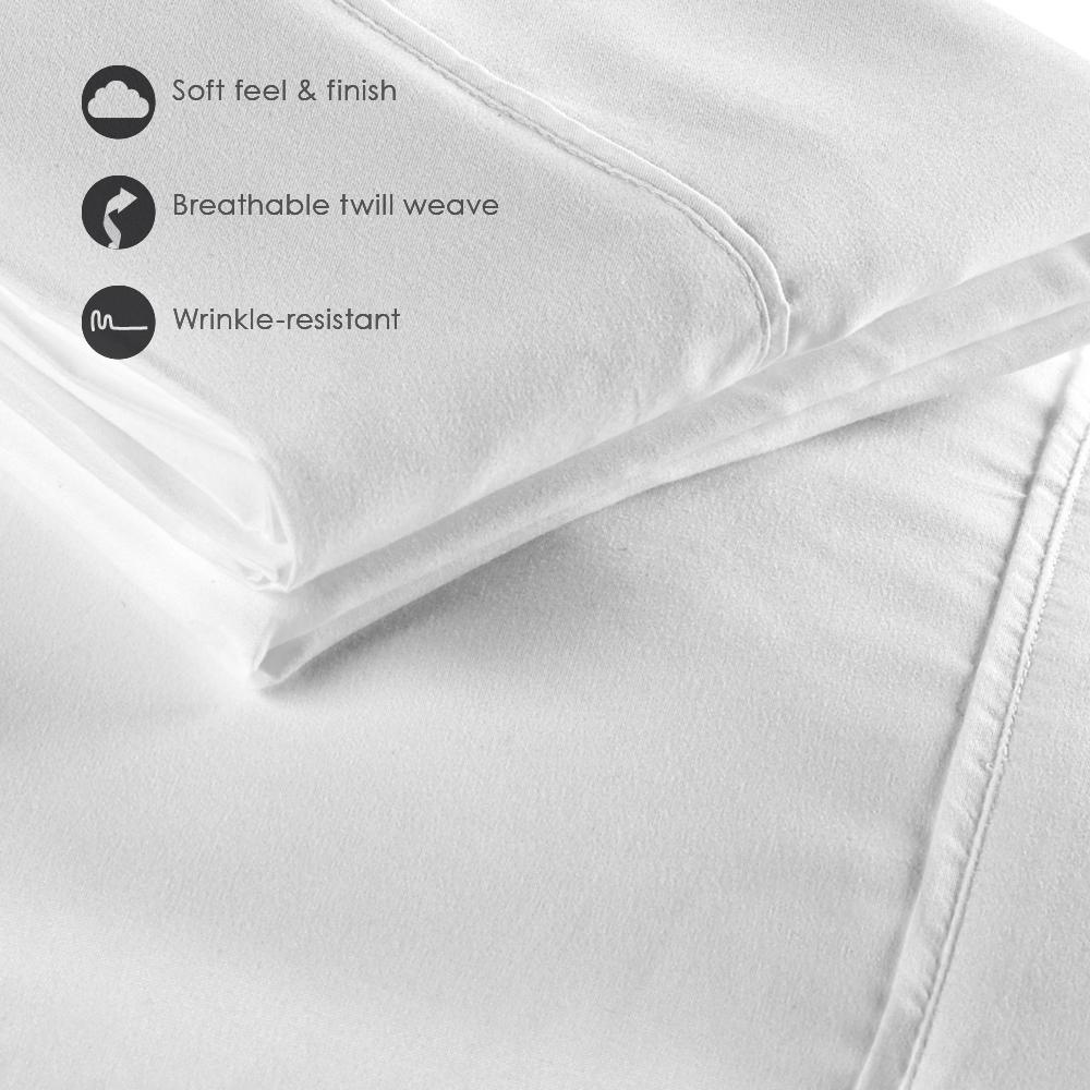 Microfiber Sheet Set Cal King, White. Picture 4