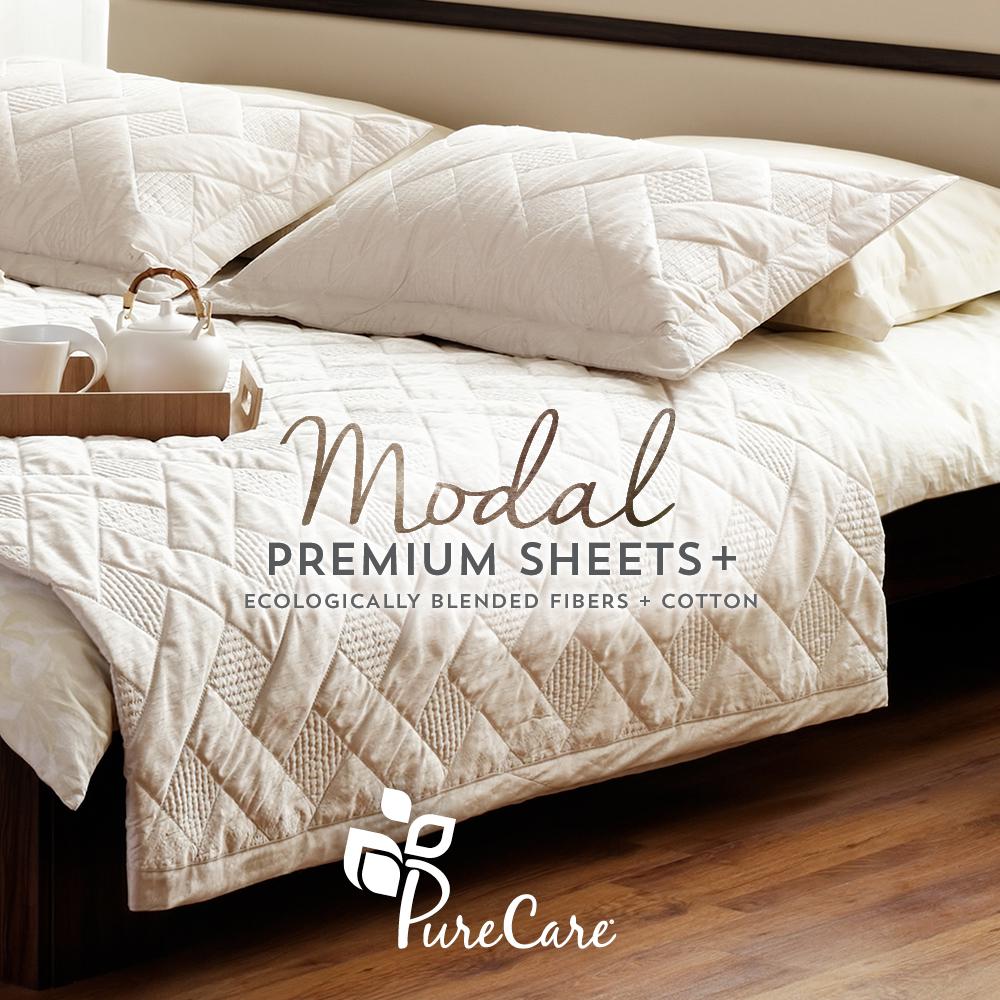 Premium Modal Sheet Set  Queen, White. Picture 2