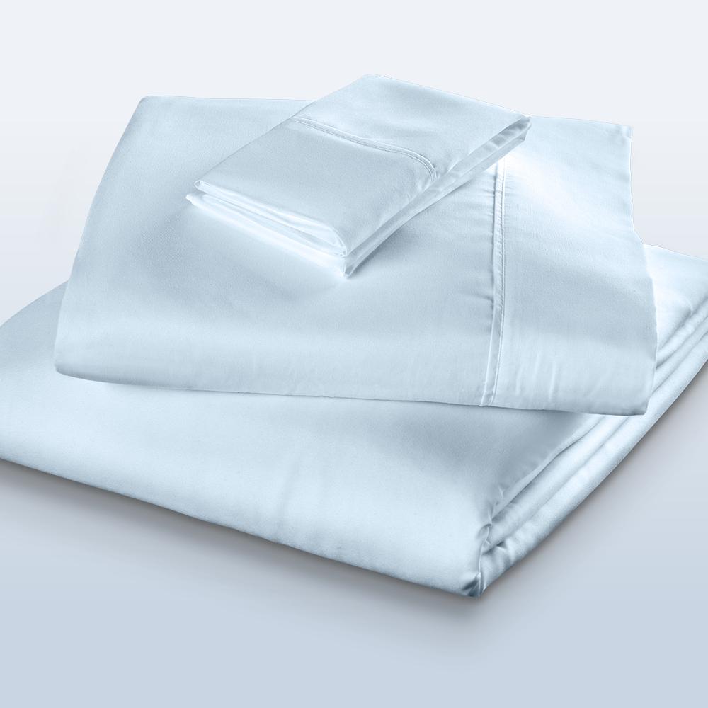 100% Cotton Sheet Set Queen, Light Blue. Picture 5