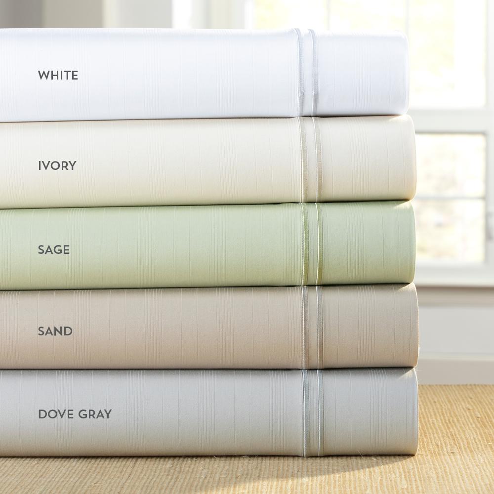 Premium Bamboo Sheet Set Split Cal King, Ivory. Picture 1
