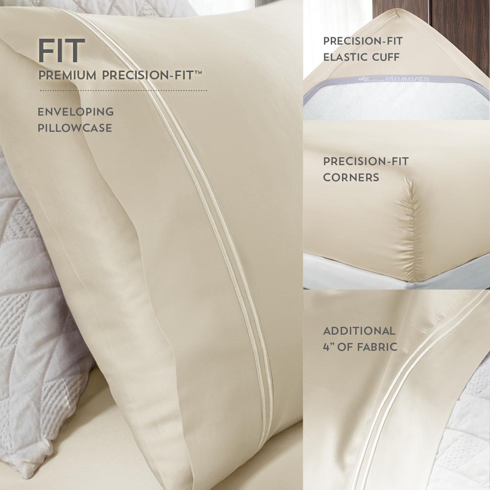 Premium Modal Sheet Set  Split King, Ivory. Picture 3