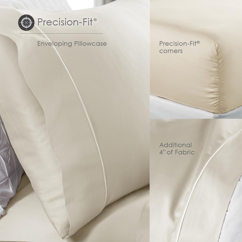 Luxury Microfiber Sheet Set Full, White. Picture 3