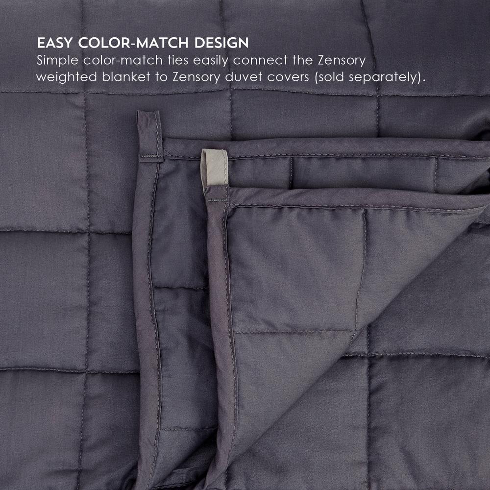Zensory 15lb Weighted Blanket 48"x72", Dark Gray. Picture 5